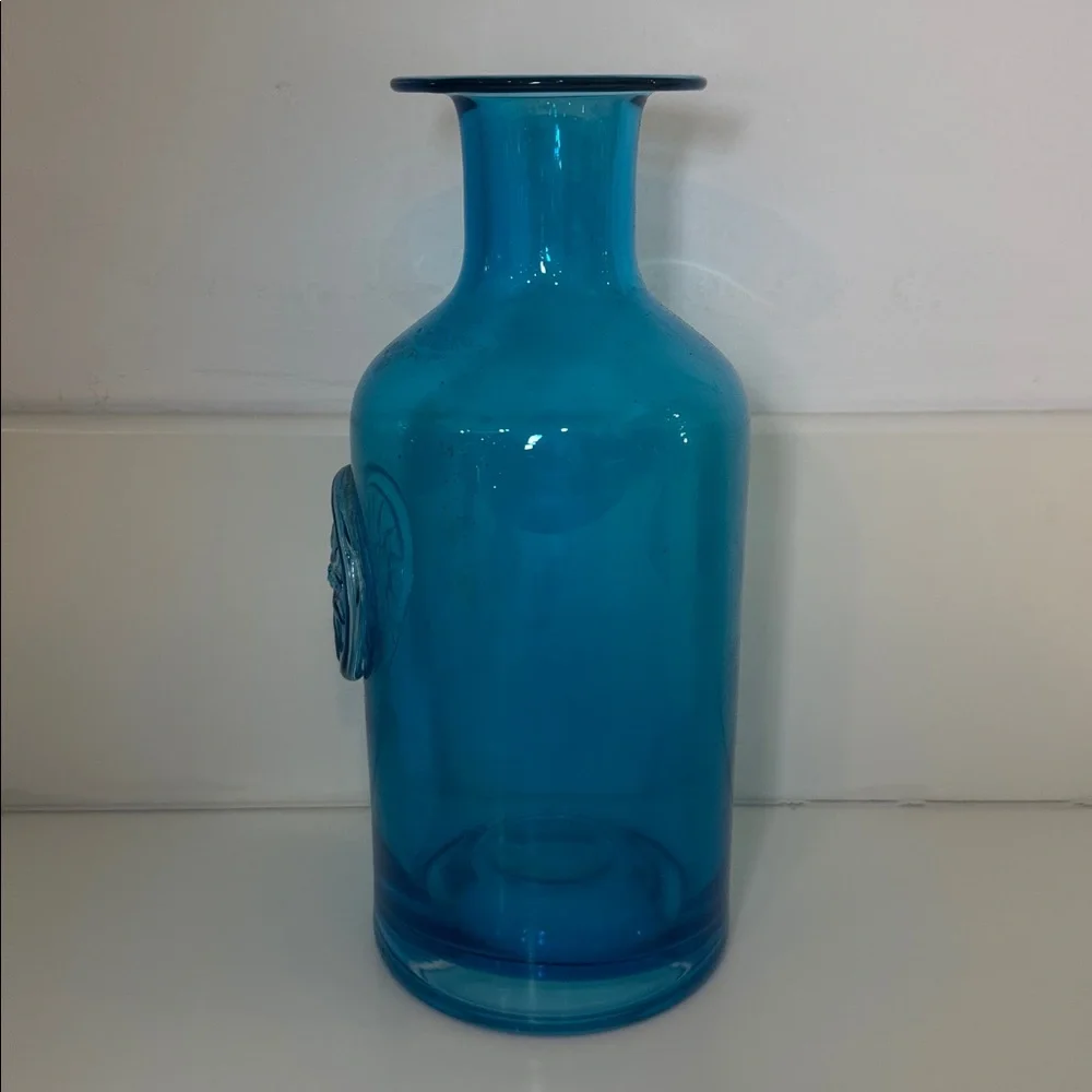 Dartington Daisy Flower Bottle Vase in Teal Kingfisher Blue